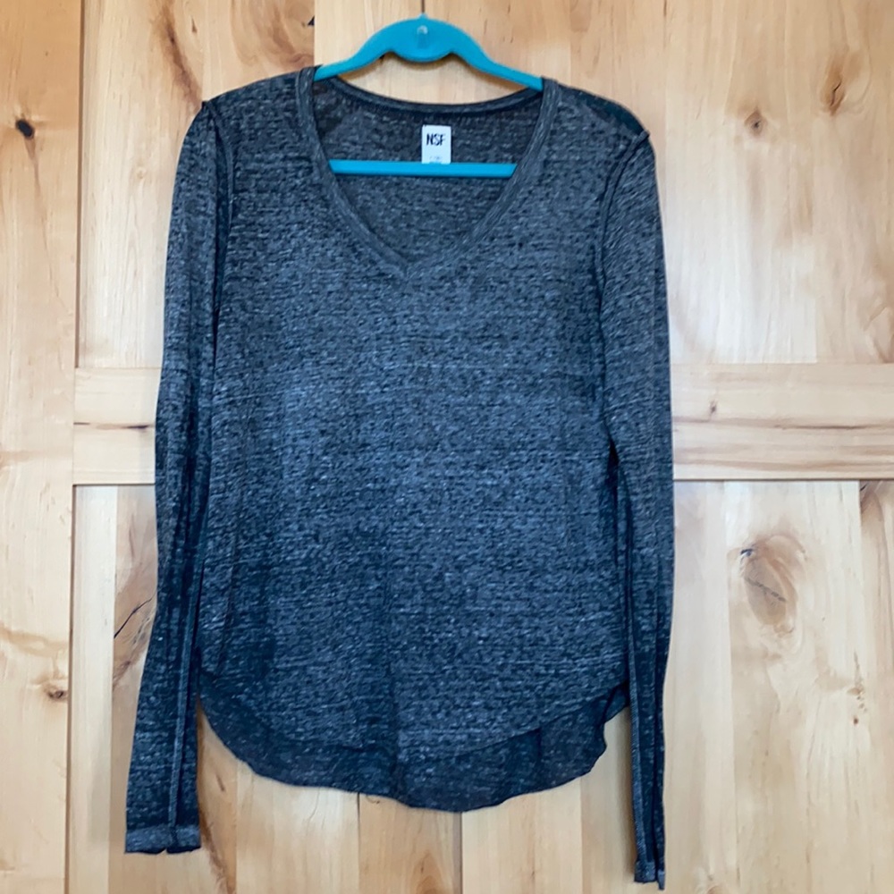 LS Grey V-neck
